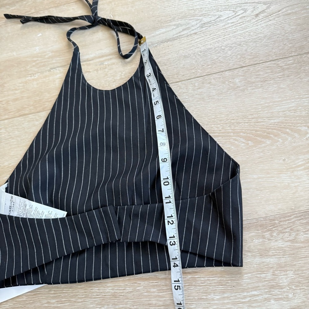 NWT Sportmax Judy halter top black pinstriped size 8 - Picture 6 of 6